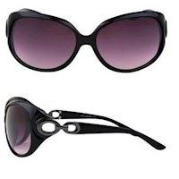 Elegant sort solbrille m. runde glas