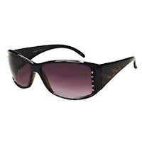 Eksklusiv solbrille i sort/brun med sten